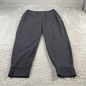 Life is Good Crusher-Flex Womens Jogger Pants Black Cuffed L Large Lounge Casual